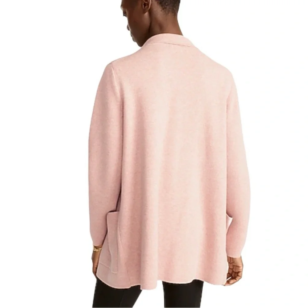J.Crew Eloise Sweater Blazer XL Pink Open Front Cardigan Pockets Relaxed Fit